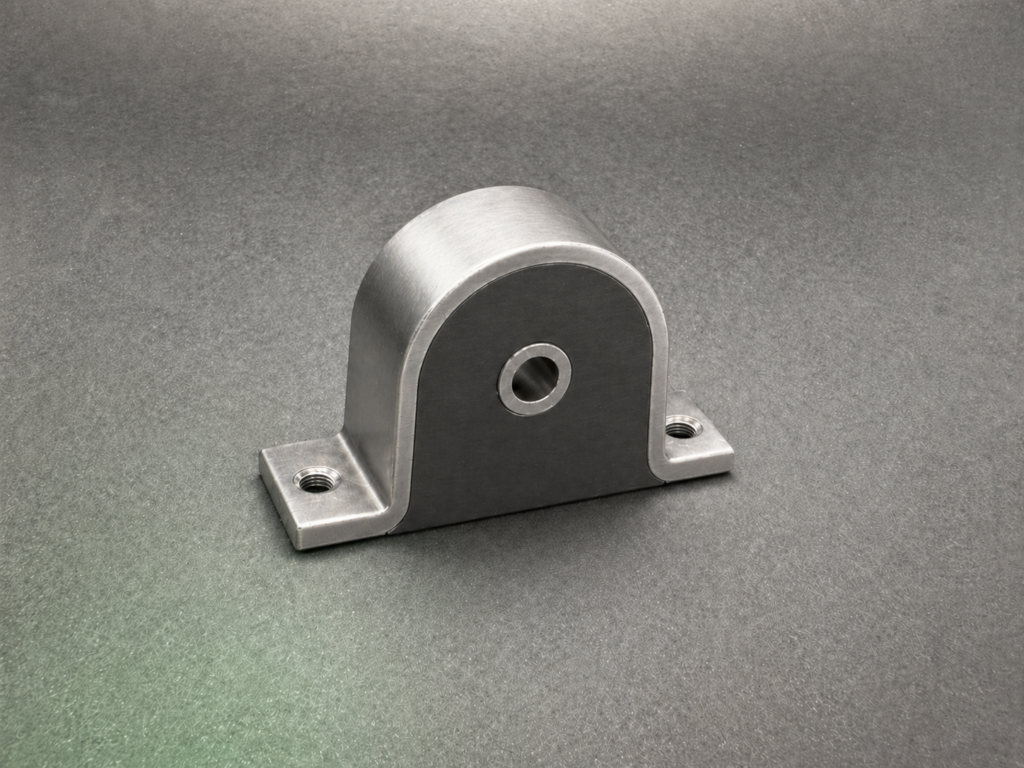 Elastisches Gummilager (Bügelelement) aus Gummi und Metall.