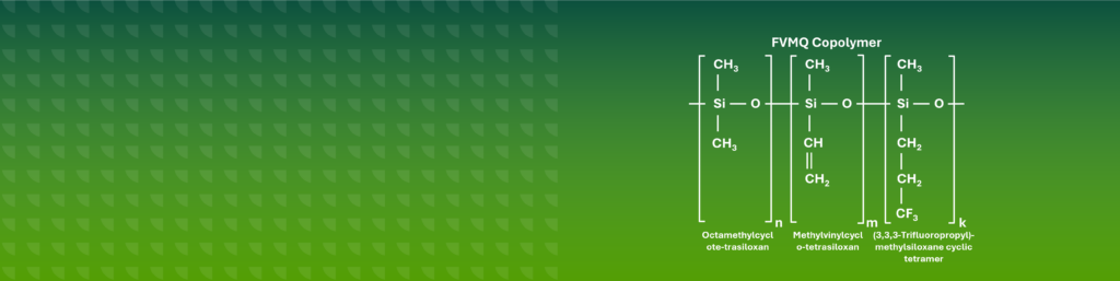 Schematische Darstellung der Polymerstruktur von FVMQ.