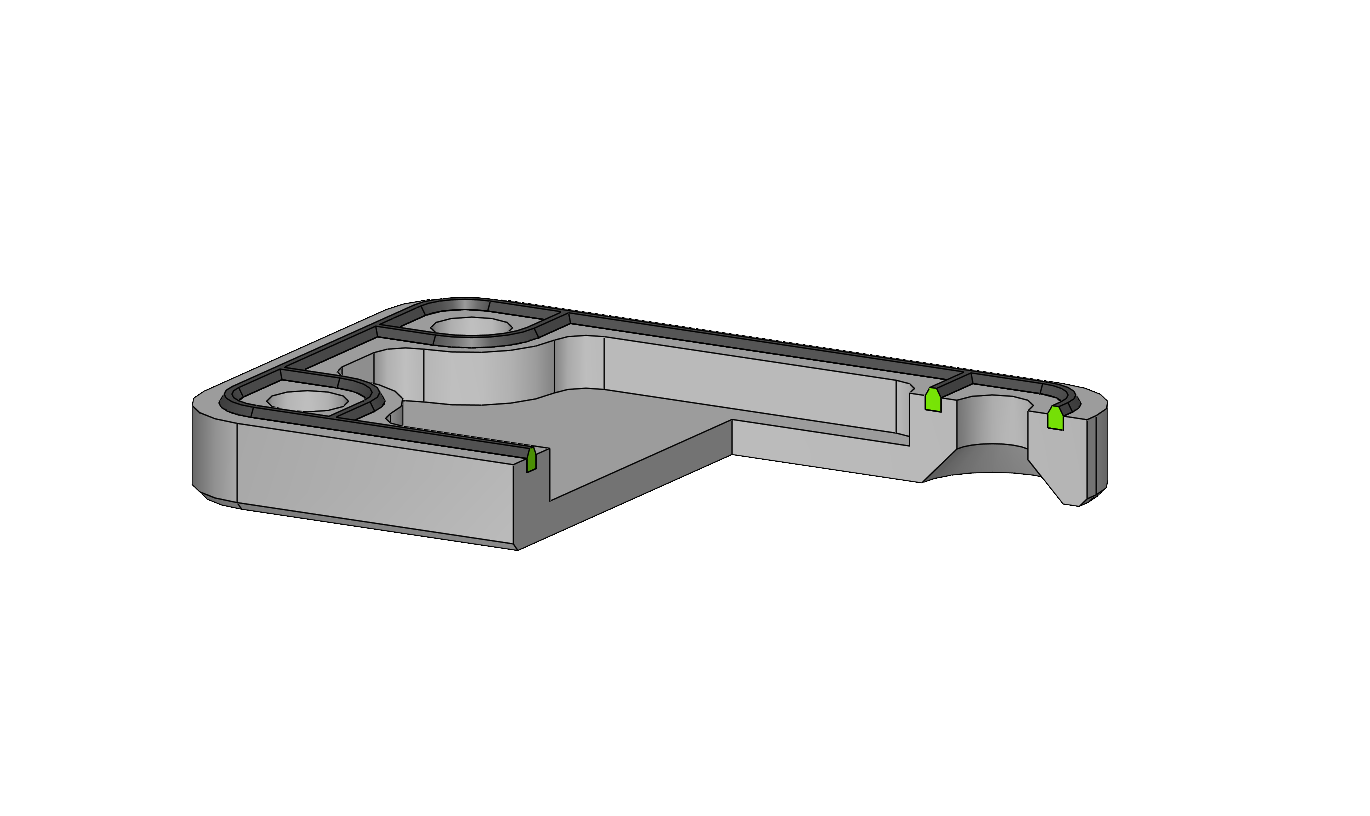 Cross-section of a housing with seal.